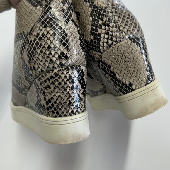 MIA Shoes‎ Womens 8.5 Christie Black Tan Snake Reptile Wedge Sneakers - Picture 6 of 12